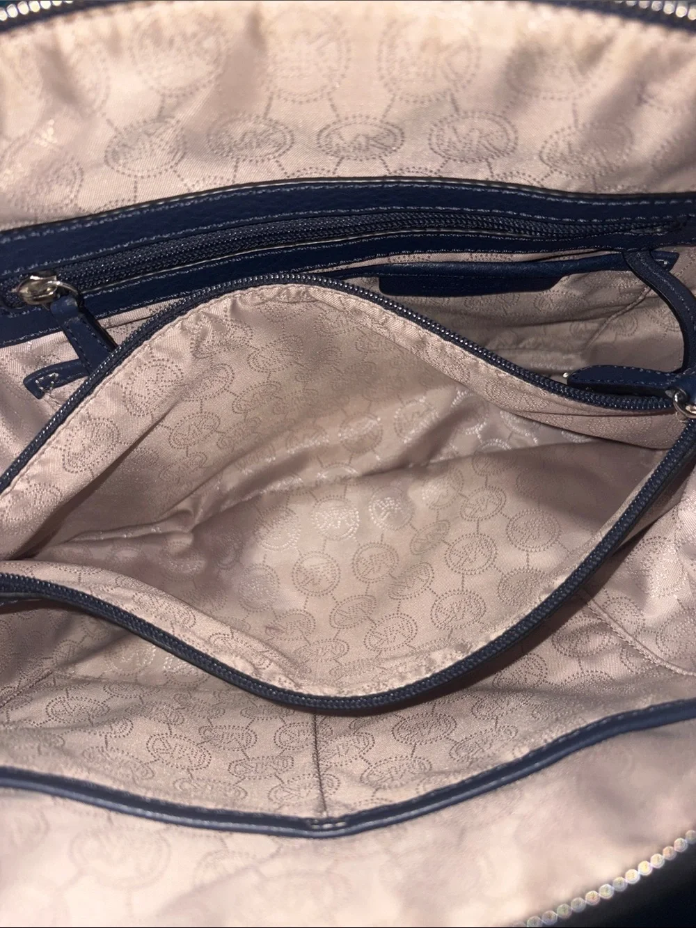Michael Kors Riley Large Satchel -Dark / Navy Blue